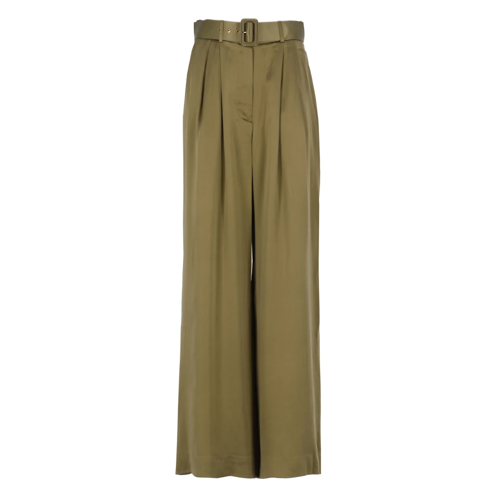 Zimmermann Groene zijden broek met riemlussen Green Dames