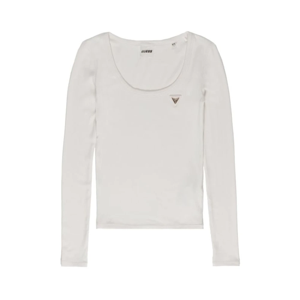 Guess Crème Viscose Tops & T-Shirt White Dames