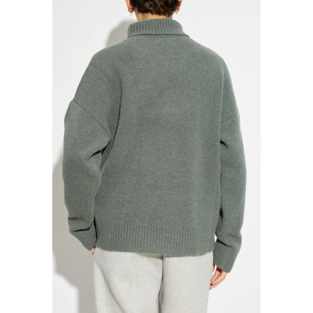 Ami Paris Groene Turtleneck met Logo Green Heren