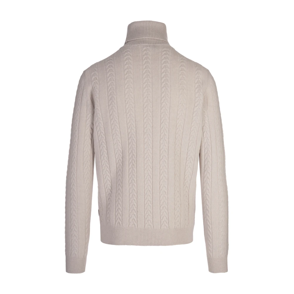 Hugo Boss Witte Kabeltrui Coltrui Sweater White Heren