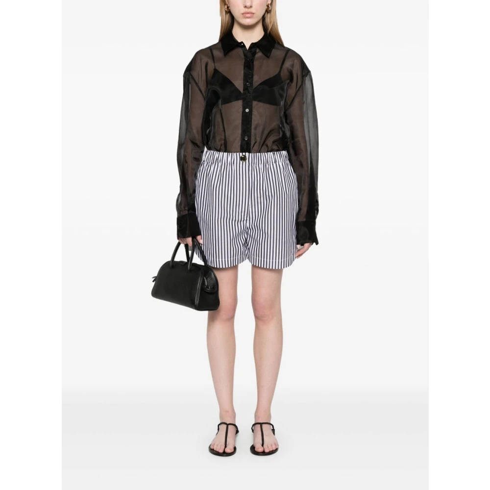 SPORTMAX Zwarte Shorts met Elastische Tailleband en Zakken Black Dames