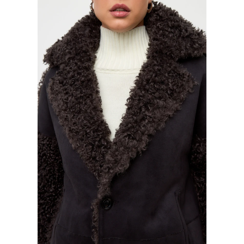 Cesare Gaspari Faux Fur & Shearling Jackets Brown Dames