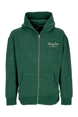 Grön Dragkedja Hoodie Lyxig Stil