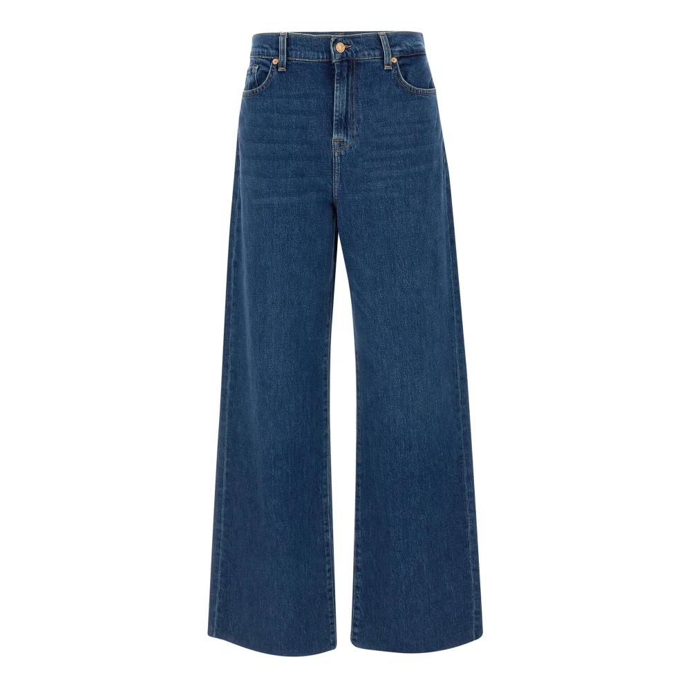 7 For All Mankind Klassieke high-waisted jeans met rafelzoom Blue Dames