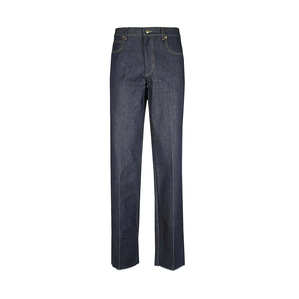 Gucci Klassieke denim jeans met contrasterende stiksels Blue Heren