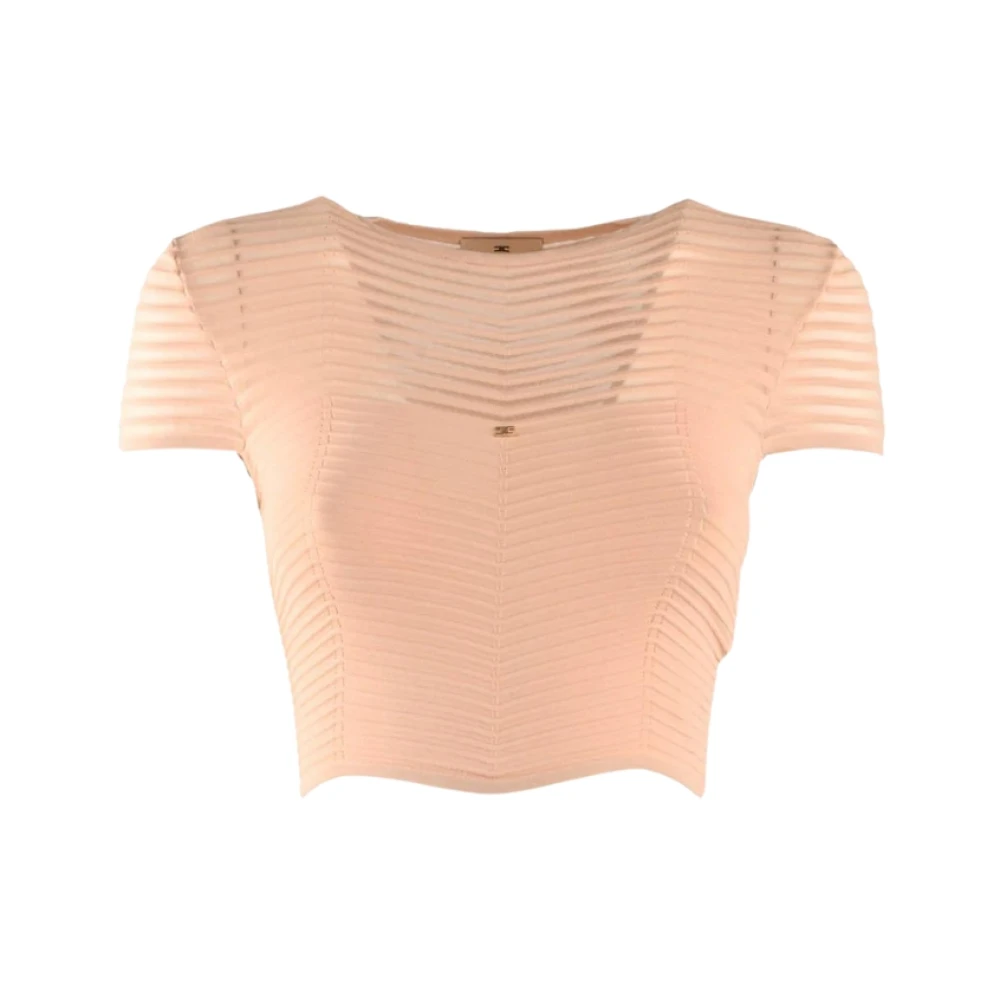 Elisabetta Franchi Stijlvolle Cropped Top voor Vrouwen Pink Dames