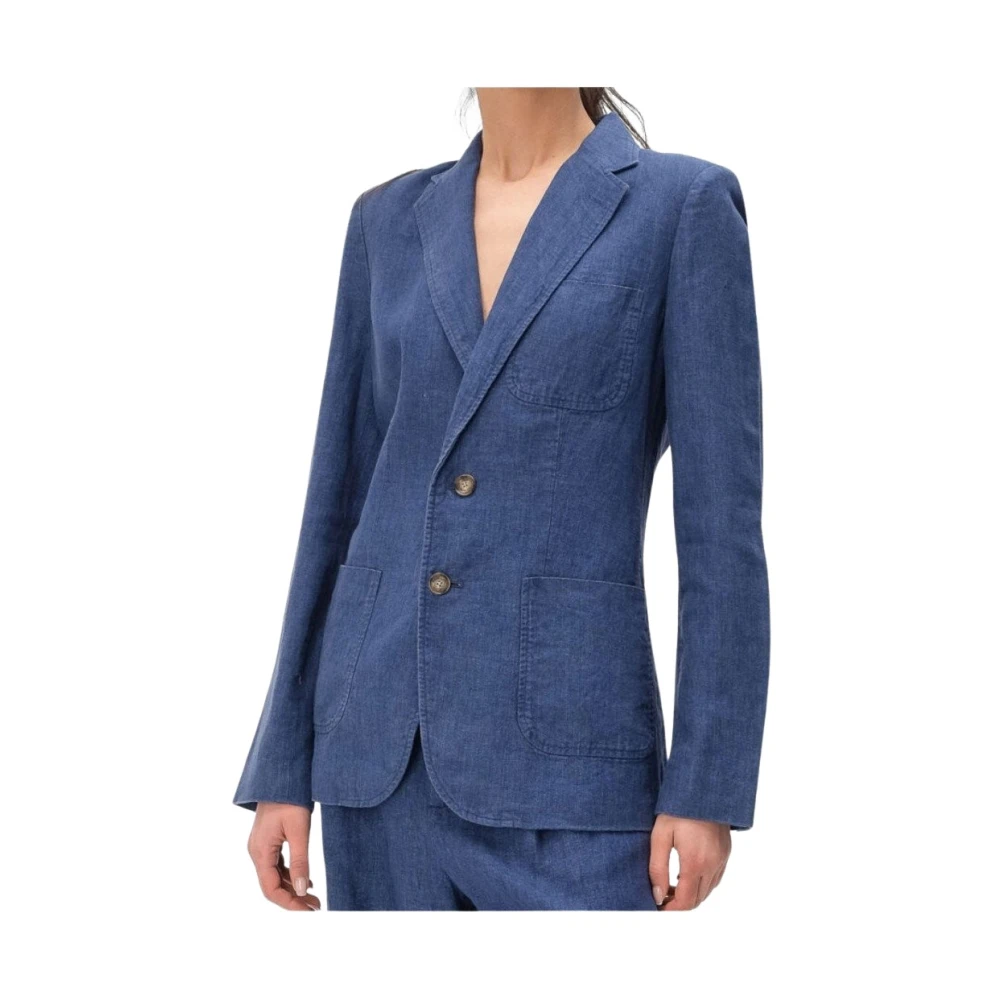 Polo Ralph Lauren Women's Blue Blazers, 2XS, Stylish Sako Blazer