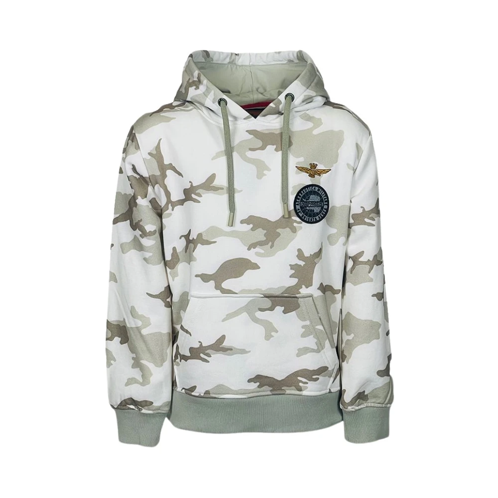 Aeronautica Militare Camouflage Broderad Hoodie med Hjärta Patch Multicolor, Pojke