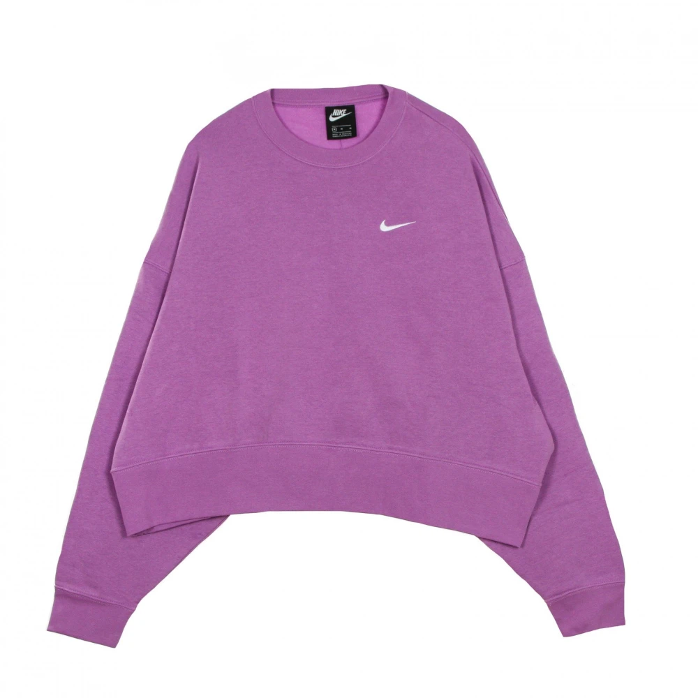 Nike Korte Crew Neck Sweatshirt Trendy Streetwear Purple Dames