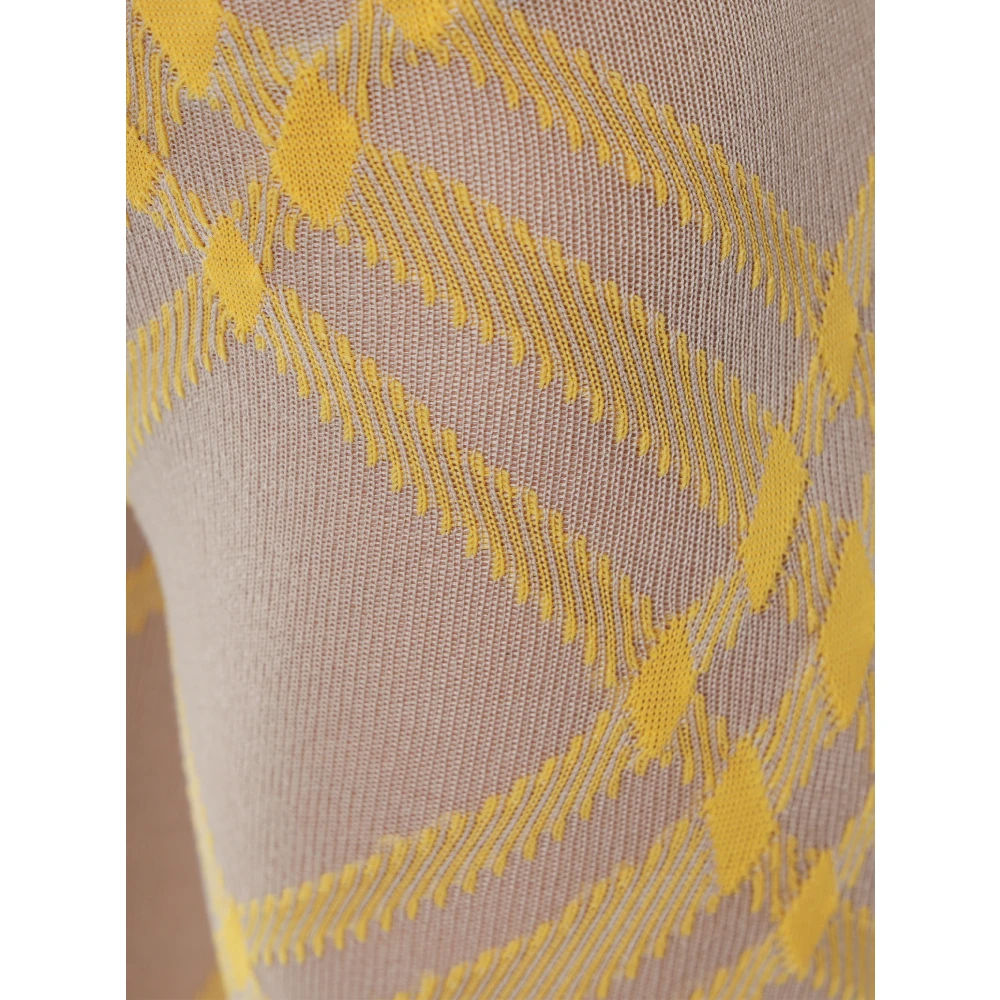Burberry Gele Iconische Motief Sokken Yellow Dames