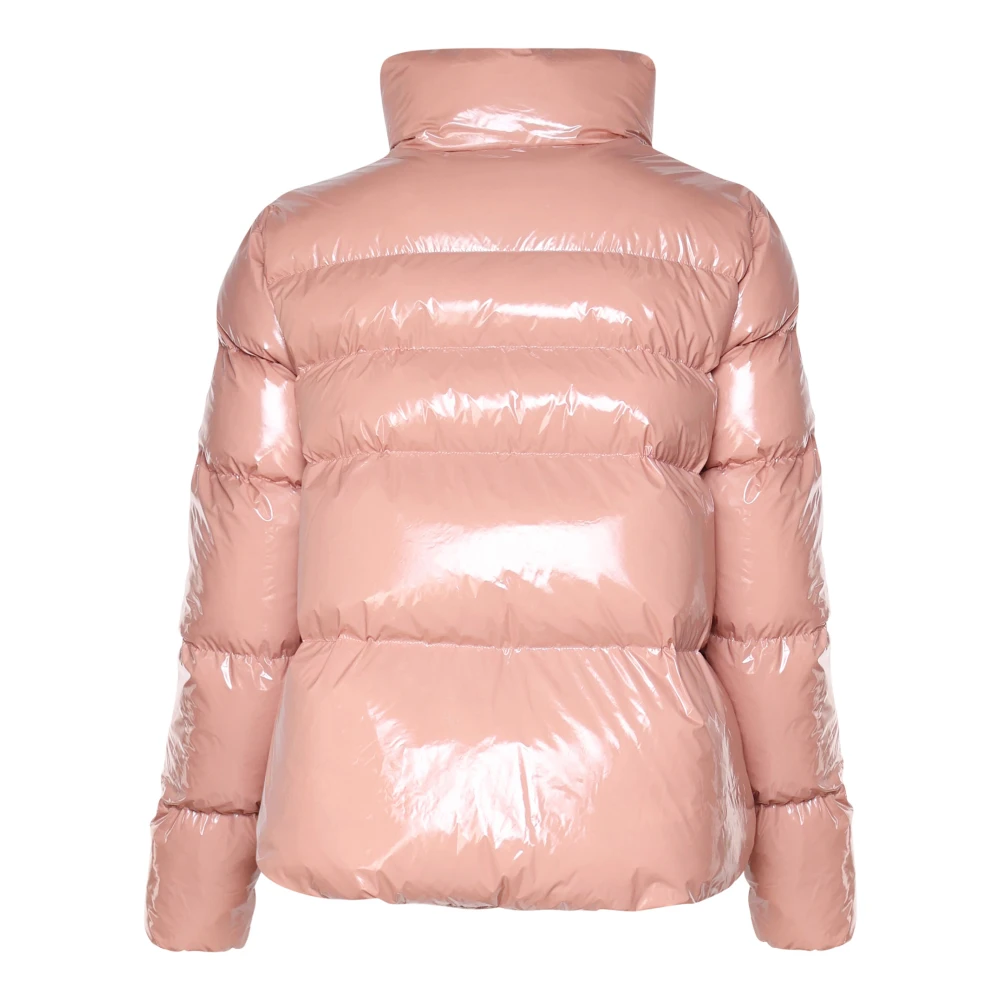 pinko Glanzende Gewatteerde Jas Roze Pink Dames