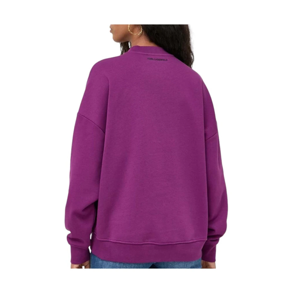 Karl Lagerfeld Rhinestone Sweatshirt Purple Dames