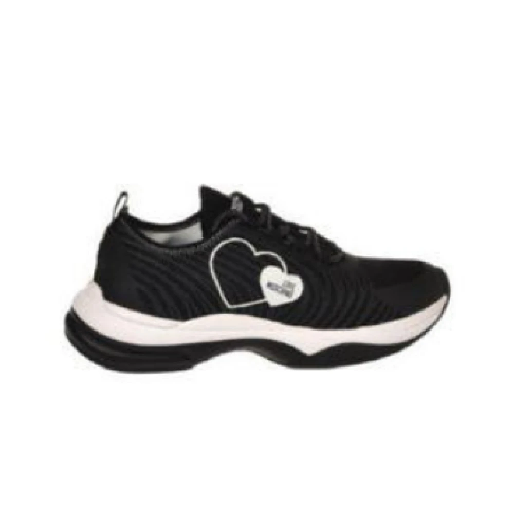 Love Moschino Women's Black Sneakers, 6 Uk, Heart Logo Trainers