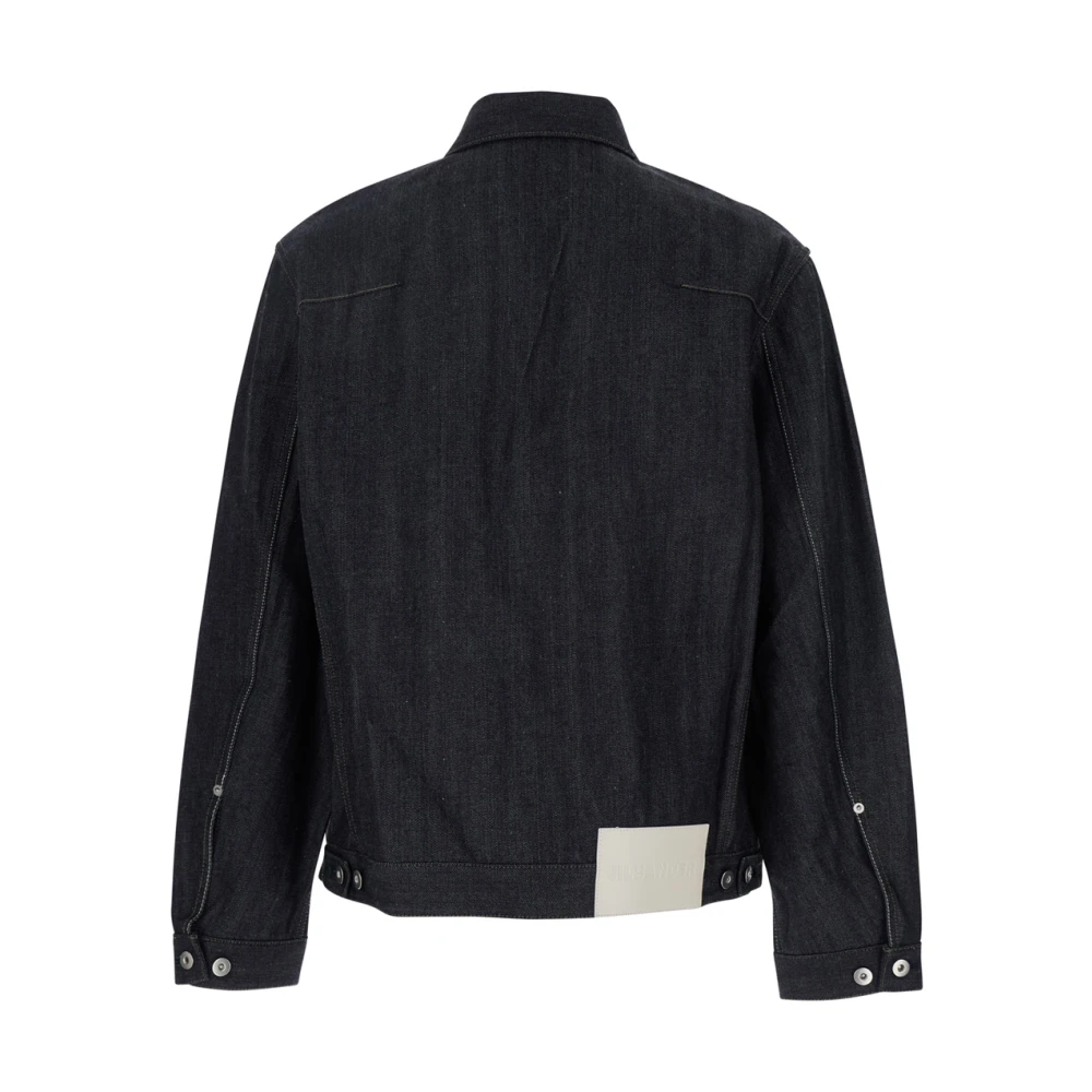 Jil Sander Blauwe Denimjas met Klassieke Kraag Blue Heren