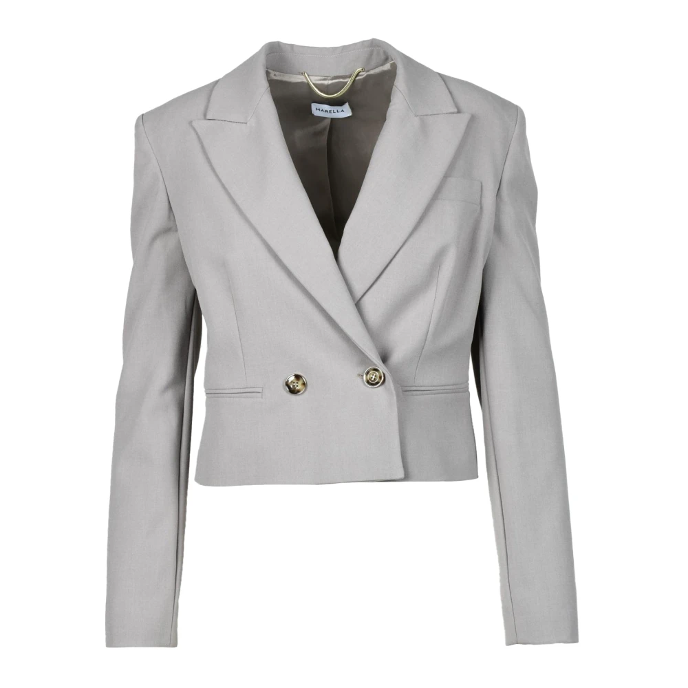 Marella Elegante Blazer met Polyester Mix Gray Dames