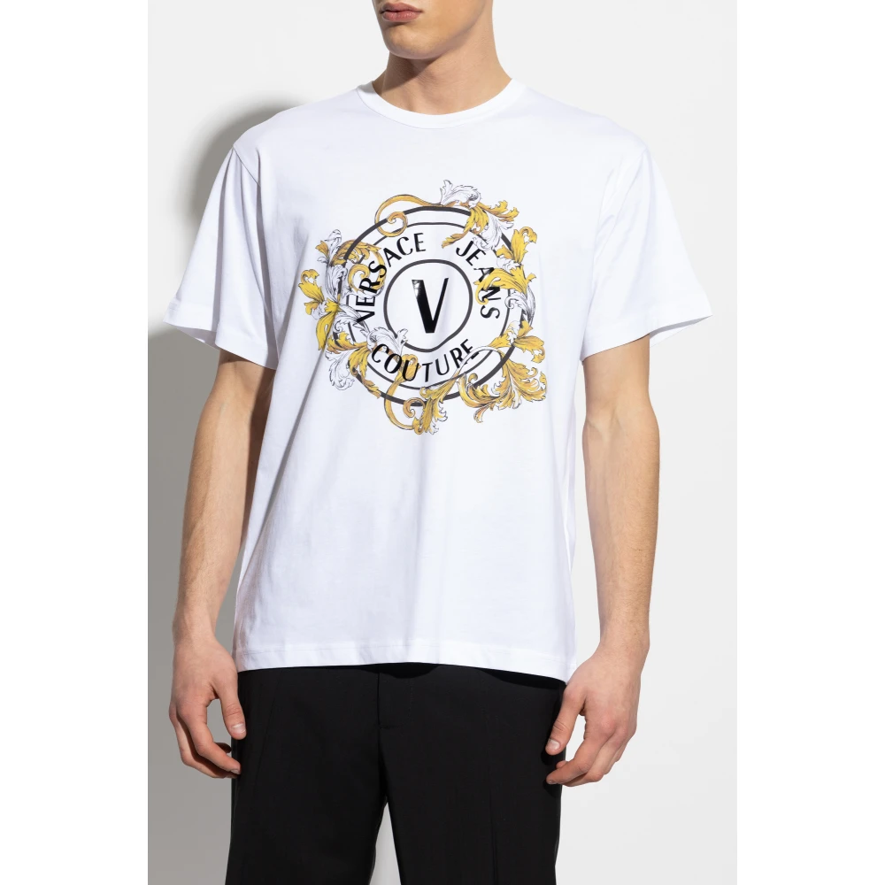 Versace Jeans Couture T-shirt met bedrukt logo White Heren