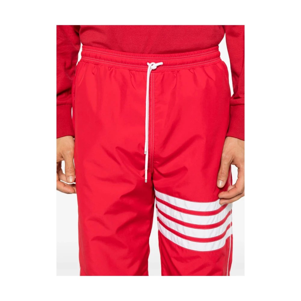 Thom Browne Rode Ripstop Panel Joggers Red Heren