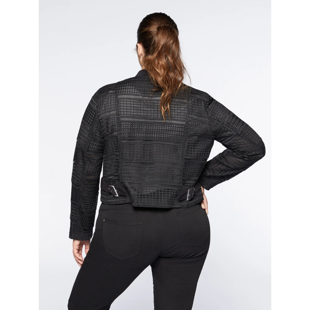 Fiorella Rubino Korte Macramé Bikerjas Black Dames