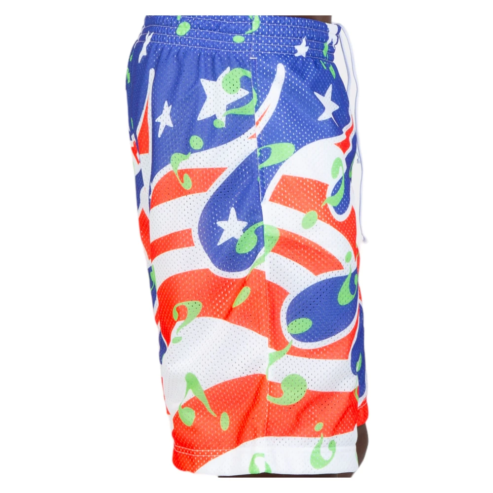SKY High Farm Flame Flag Mesh Shorts in Blauw Multicolor Heren