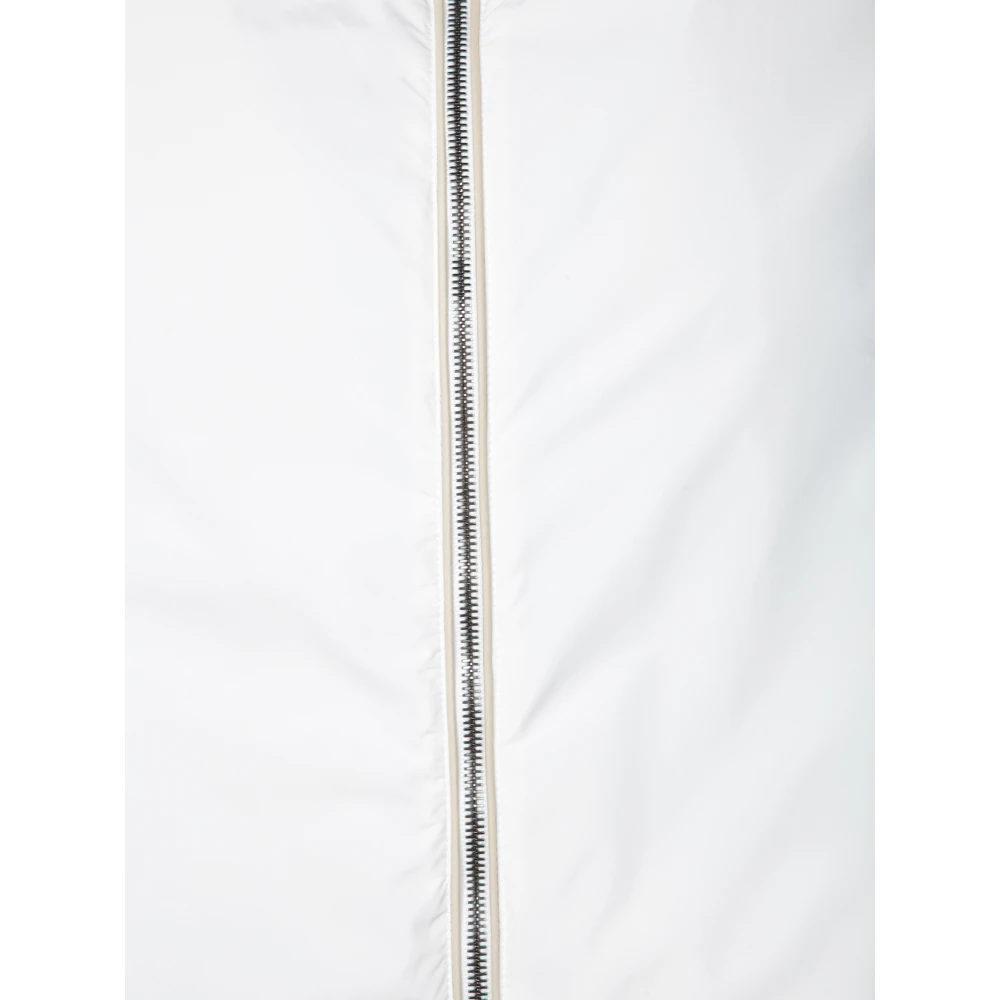 Moorer Witte Hoodie met Ritssluiting White Heren