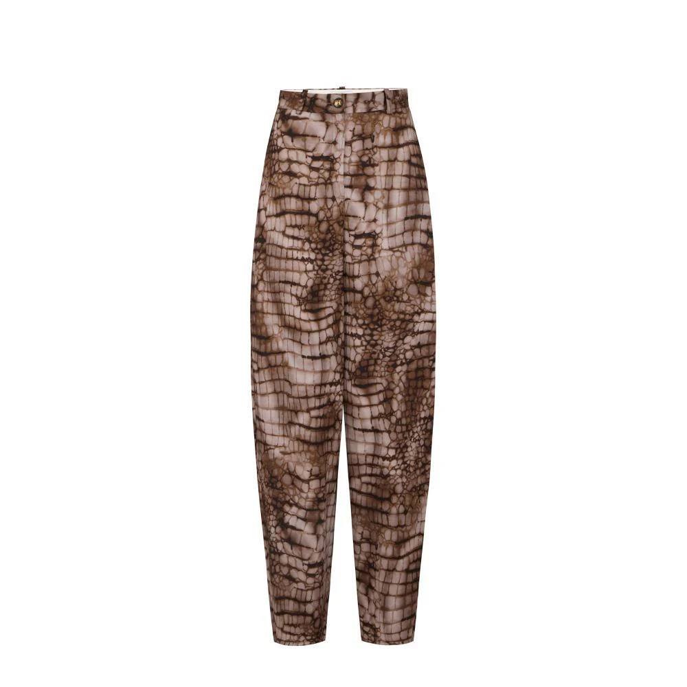 Elisabetta Franchi Brown Tapered Trousers, Female, M, Tapered Trousers