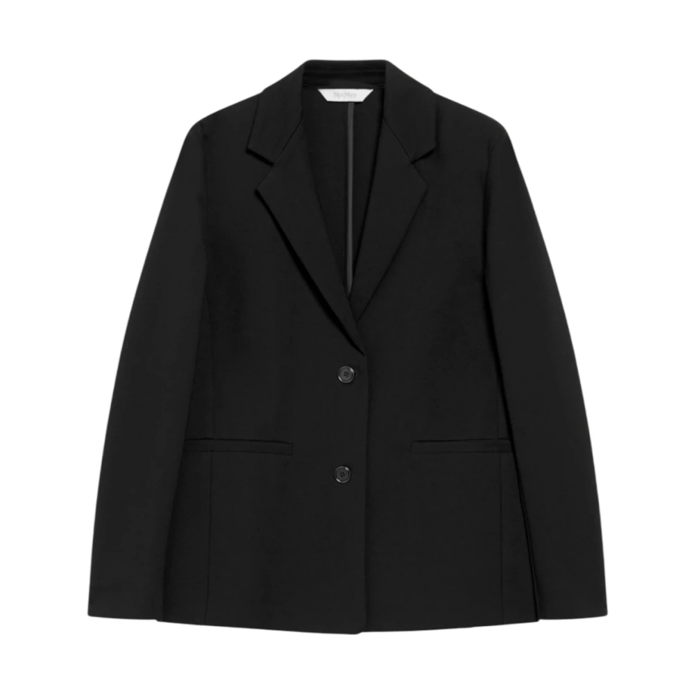 Max Mara Zwarte Jersey Blazer met Reverskraag Black Dames
