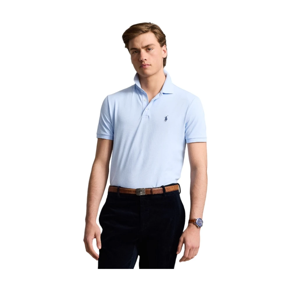 Ralph Lauren Slim Fit Stretch Mesh Polo Shirt Blue Heren