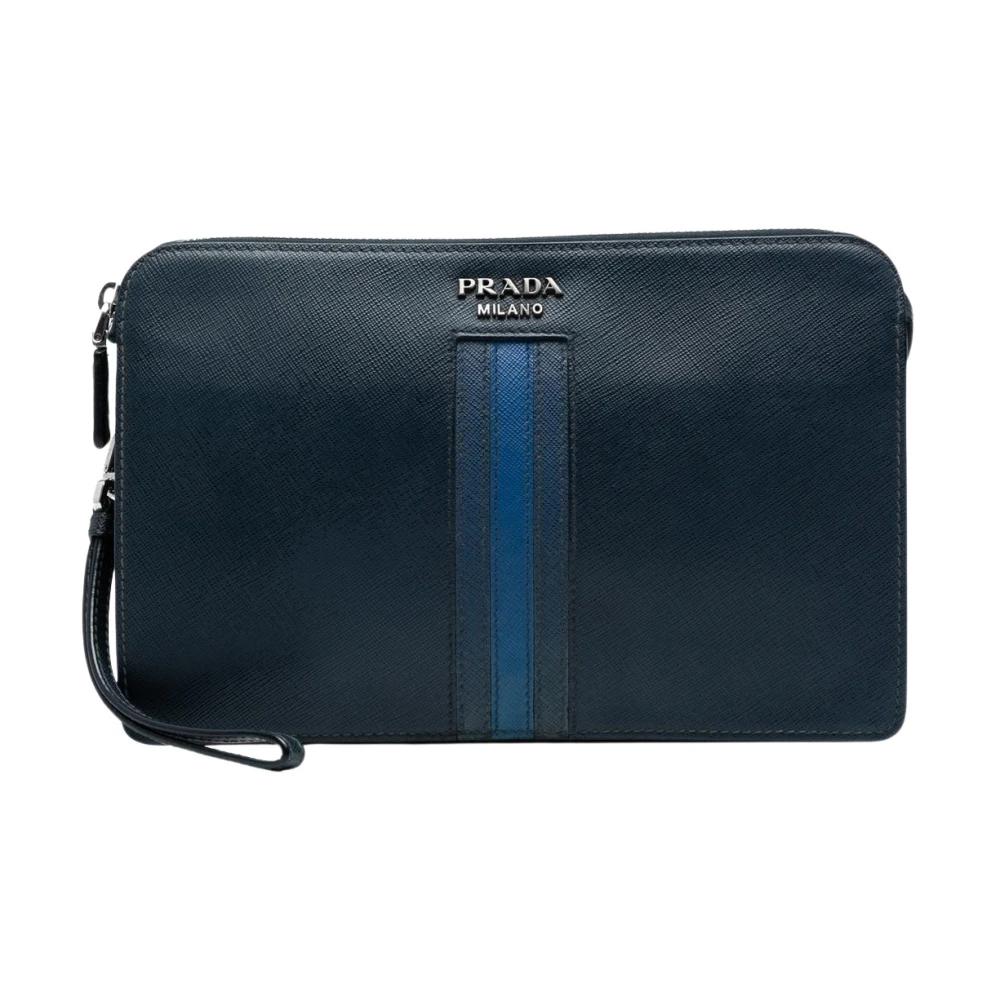 Prada Vintage Women's Black Pre-Owned Zip-Around Pouch