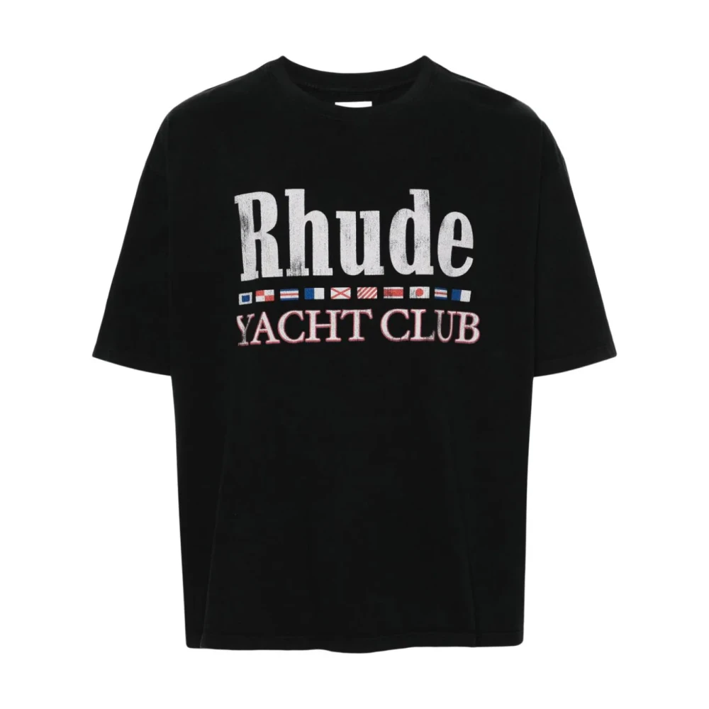 Rhude Flag Katoenen T-shirt Black Heren