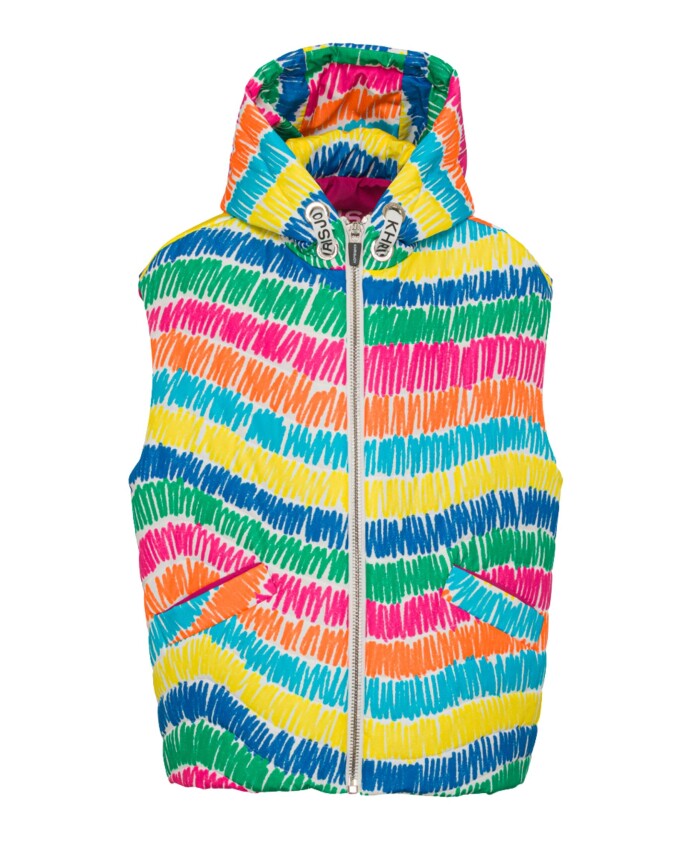 veste-sans-manches-a-capuche-multicolore-en-nylon