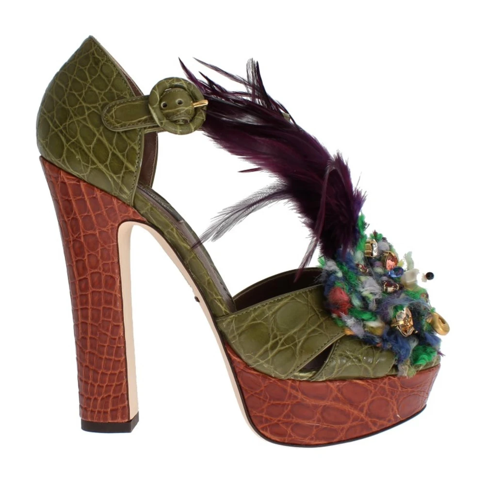 Dolce & Gabbana Mujer Verde Zapatos, Talla: 38 Eu