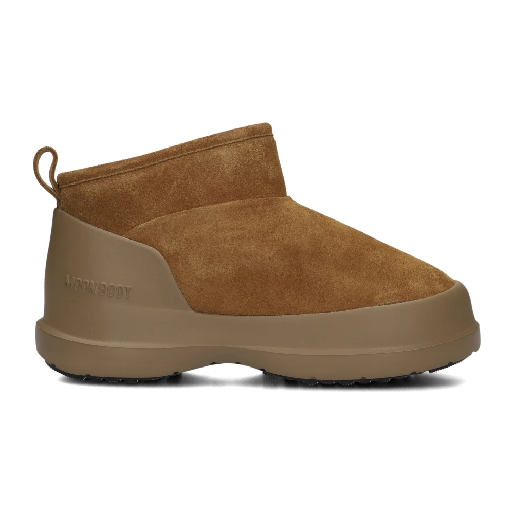 Moon Boot Låga Mockastövlar i Cognac Brown, Dam