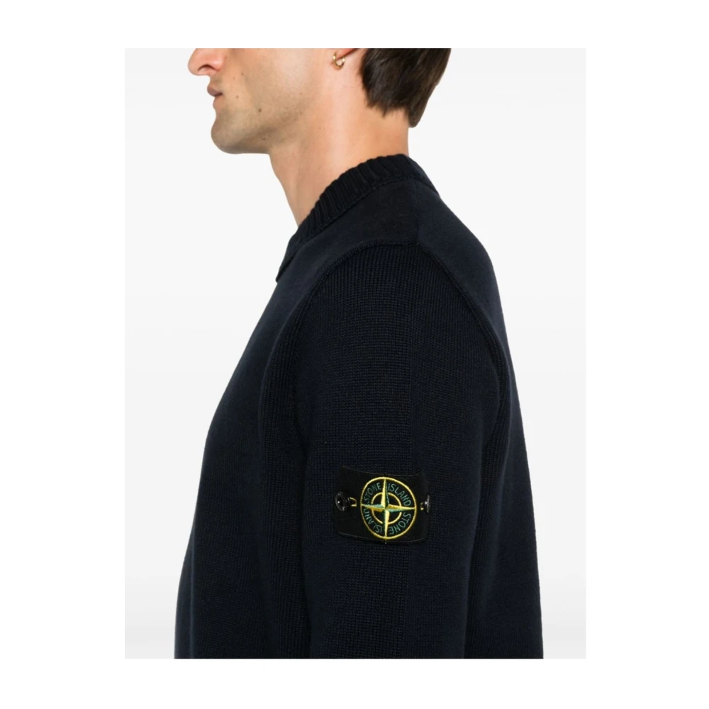 Stone Island Pullover Sweater in Zwart Blue Heren