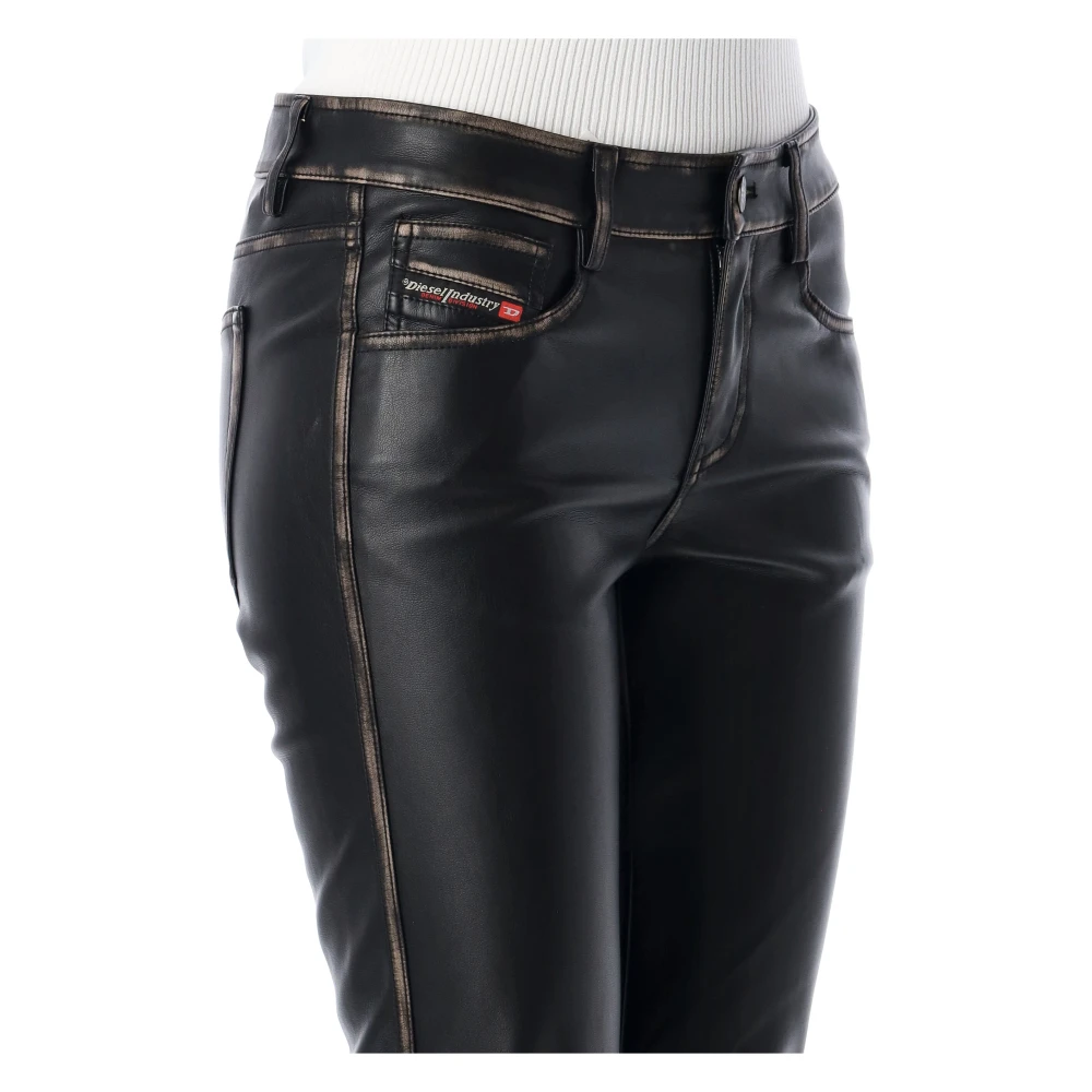 Diesel Eco Leren Stellar Broek Black Dames