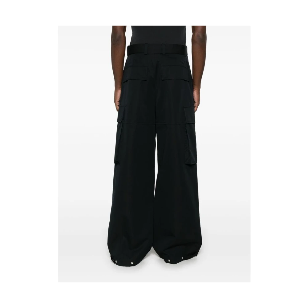 Jil Sander Zwarte Broek met Riem en Zakken Black Heren