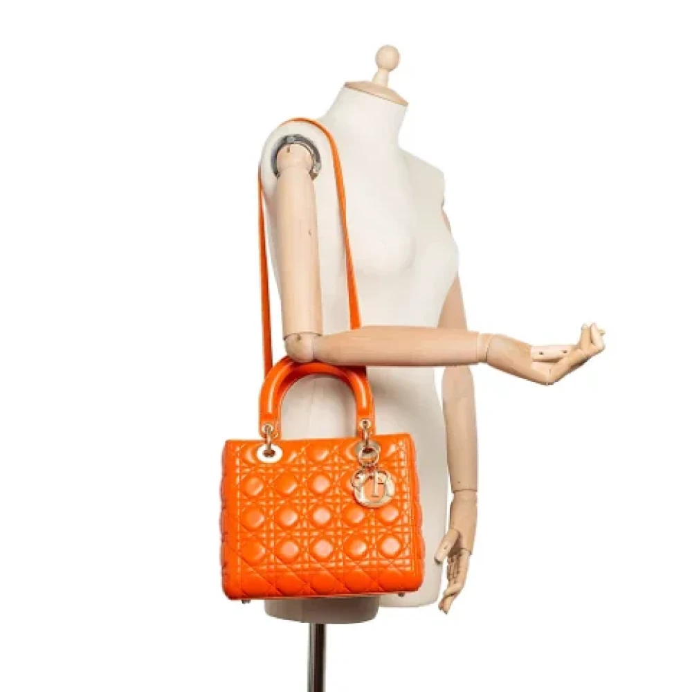 Dior Vintage Pre-owned Leather dior-bags Orange Dames