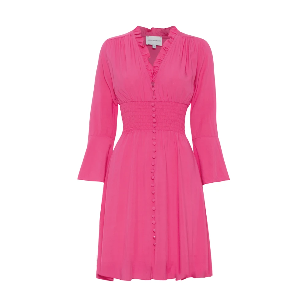 American Dreams Korte Roze Smock Taille Jurk Pink Dames