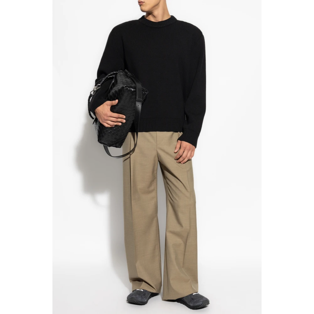 Bottega Veneta Wollen broek met vouw Brown Heren