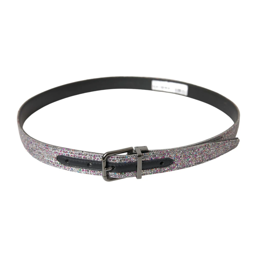 Dolce & Gabbana Metalen Gesp Versierde Riem Gray Heren