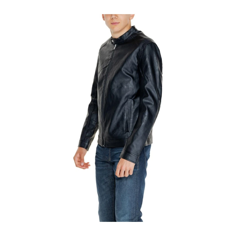 jack & jones Klassieke Polyesterjas voor Mannen Black Heren