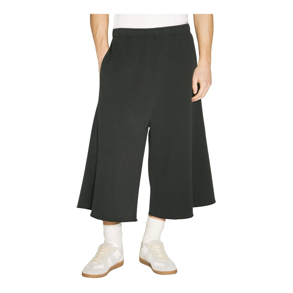MM6 Maison Margiela Logo Geborduurde Katoenen Jersey Shorts Black Dames