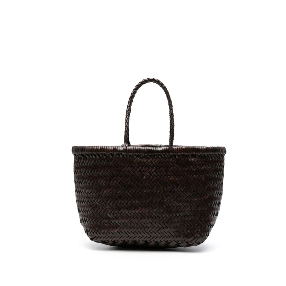 Dragon Diffusion Bruin Leren Geweven Tote Tas Brown Dames