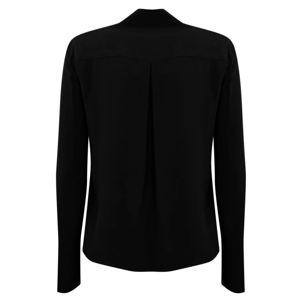 PATRIZIA PEPE Zwarte viscose overhemd lange mouw Black Dames
