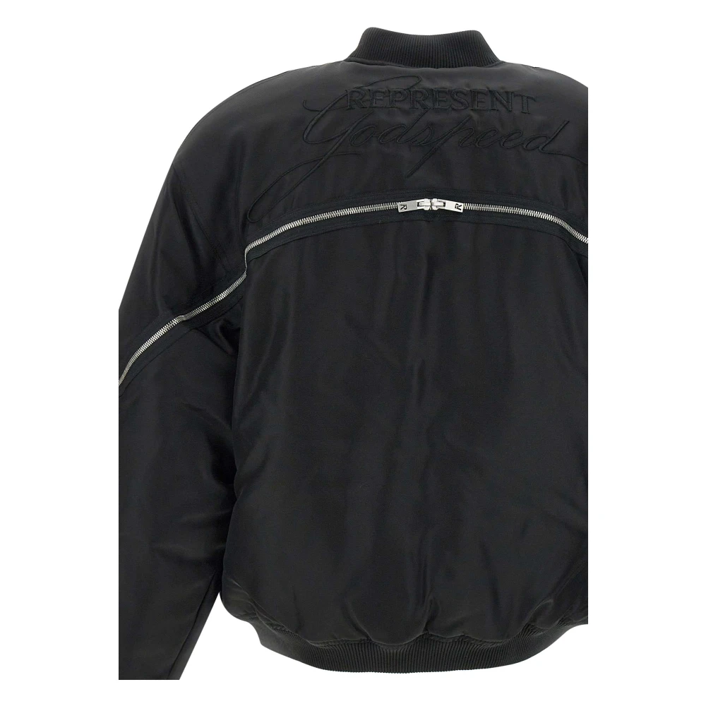 Represent Zwarte Zip Back Bomber Jas Black Heren