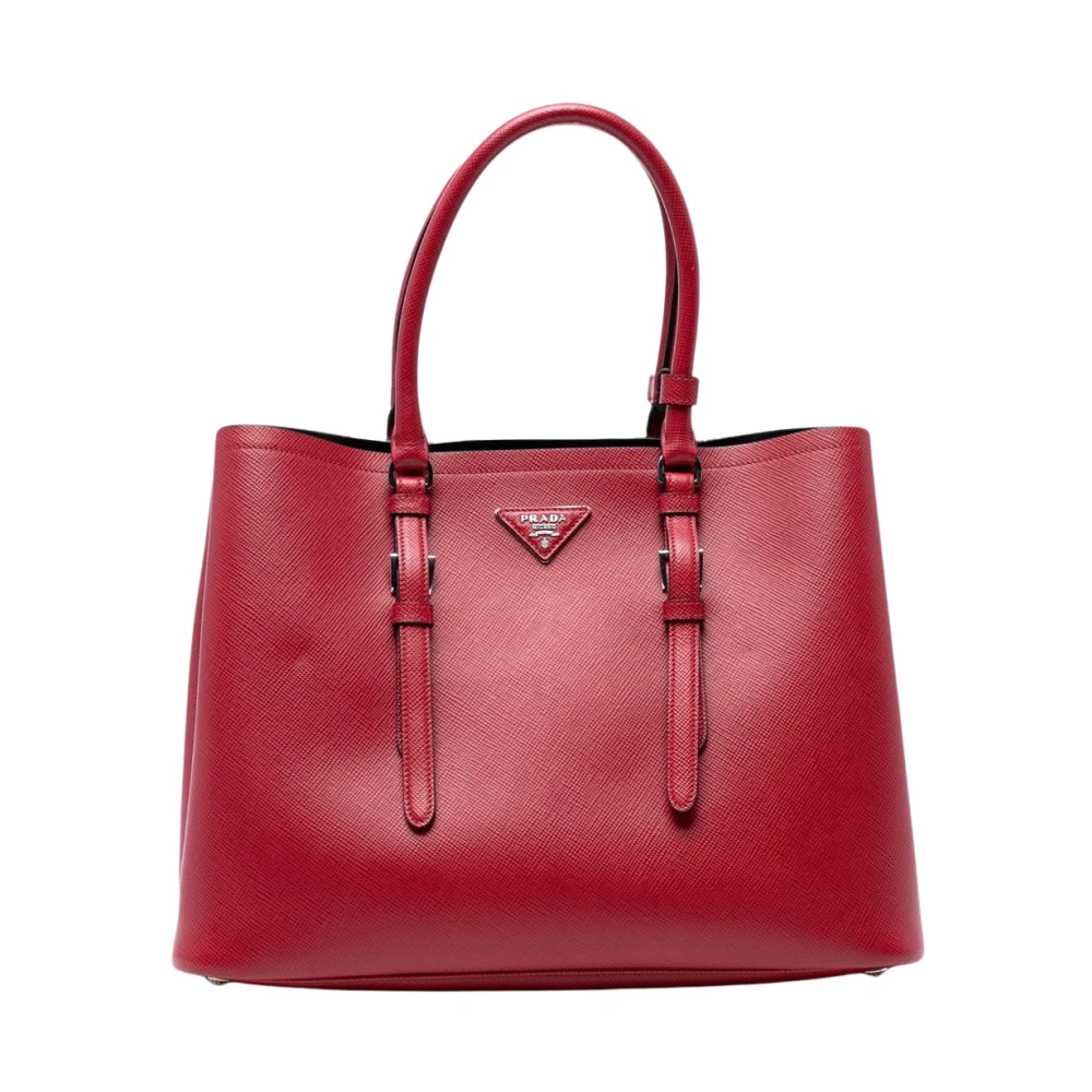 Prada Vintage Women's Red Vintage Handbags, One Size, Pre-Owned Leather Tote Bag