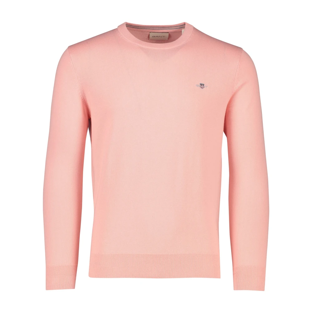 Gant Roze Ronde Hals Trui Pink Heren