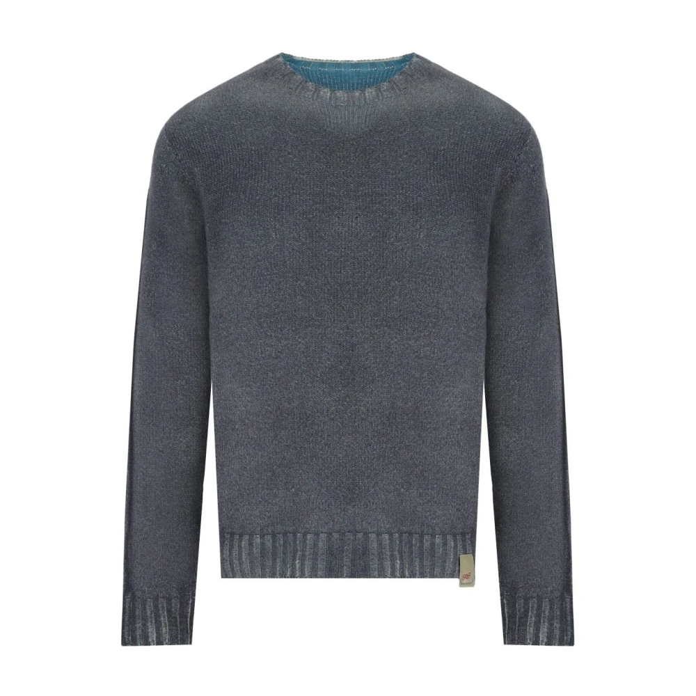 BOB Omkeerbare Crewneck Jumper in Grijs Lichtblauw Blue Heren