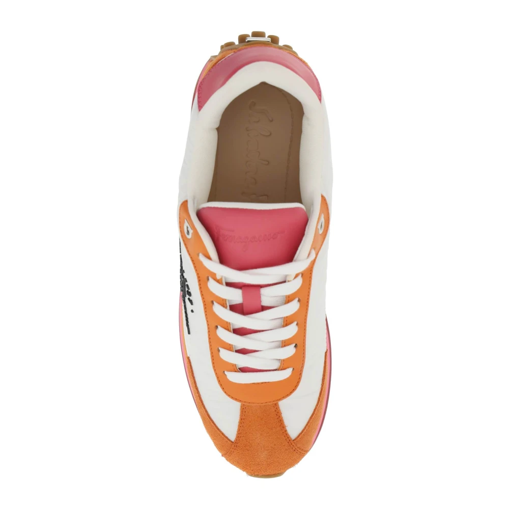 Salvatore Ferragamo Econyl Sneakers met leren inzetstukken Multicolor Dames