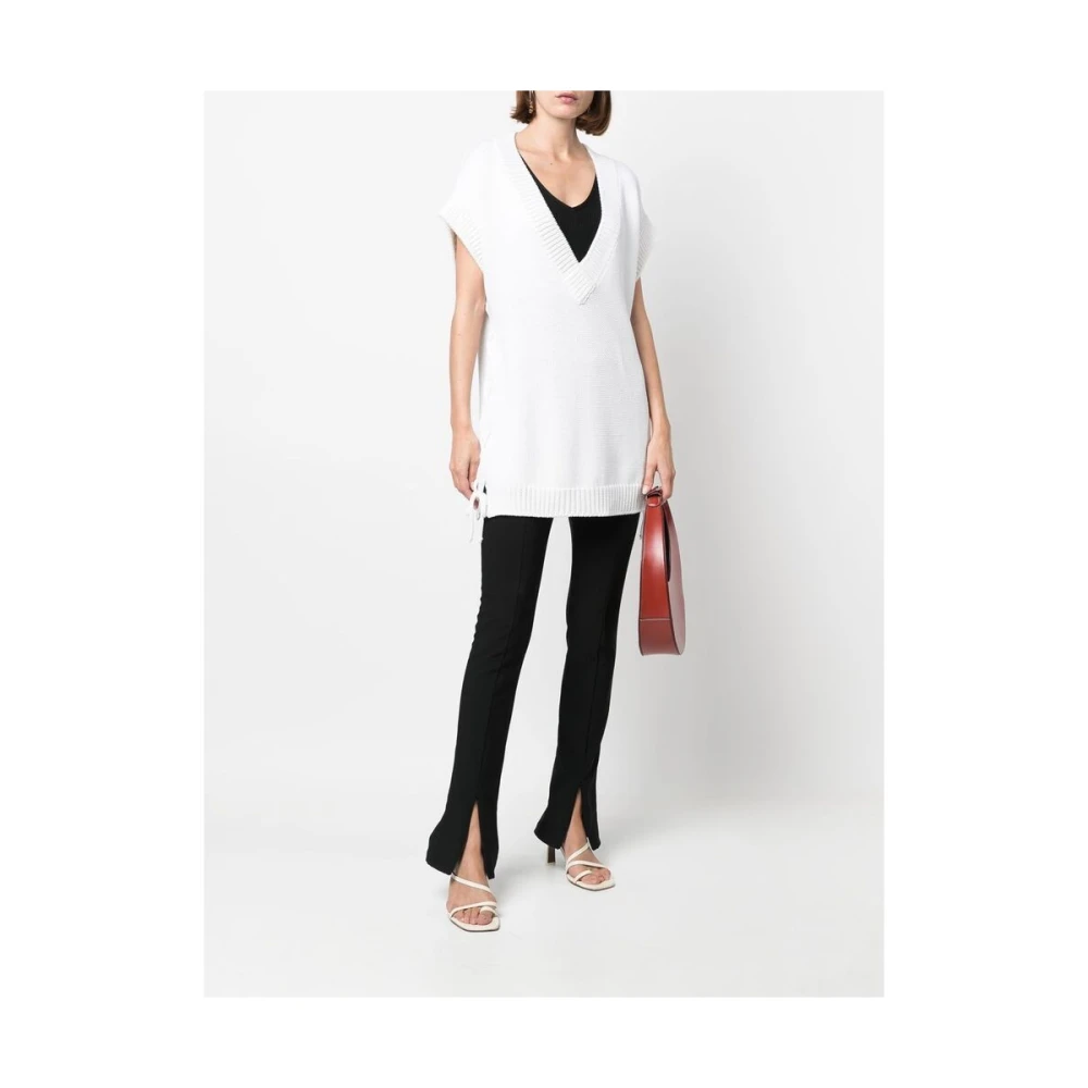 Charlott V-neck Knitwear White Dames