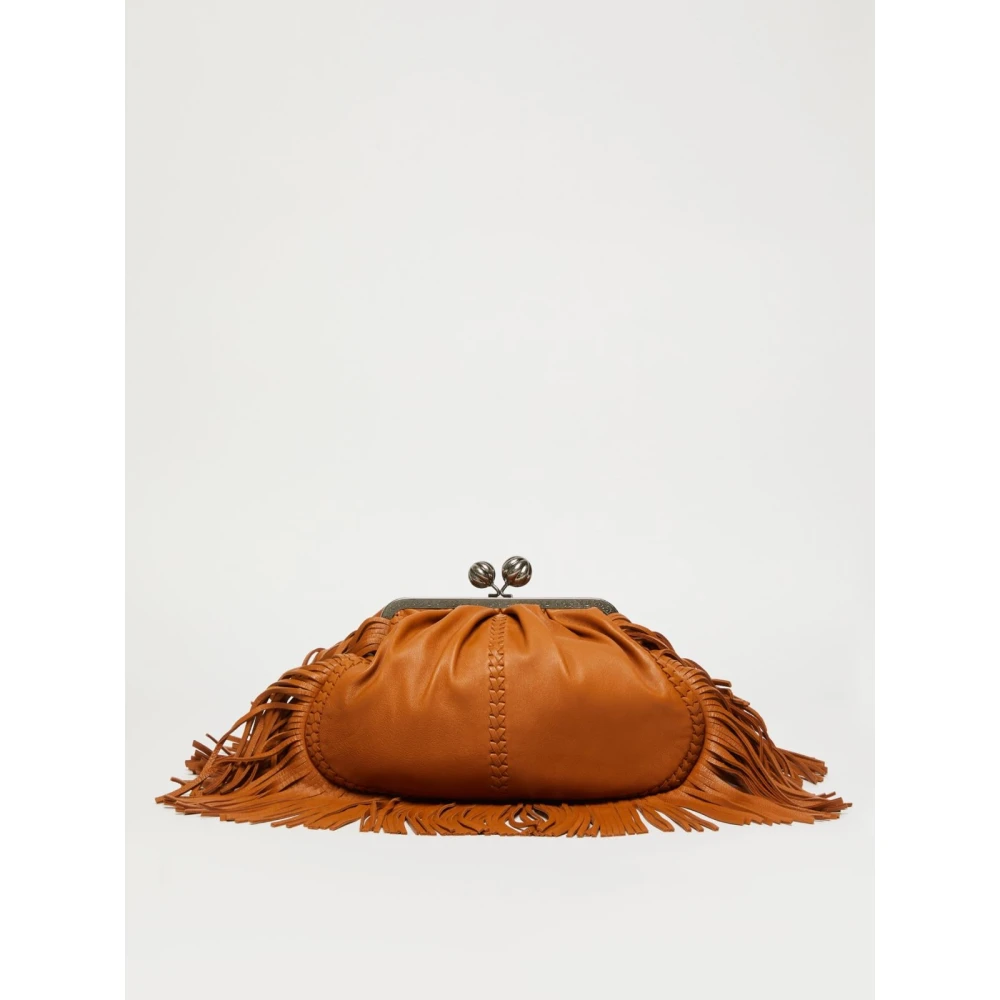 Max Mara Weekend Iconische Pasticcino Leren Tas met Franjes Brown Dames